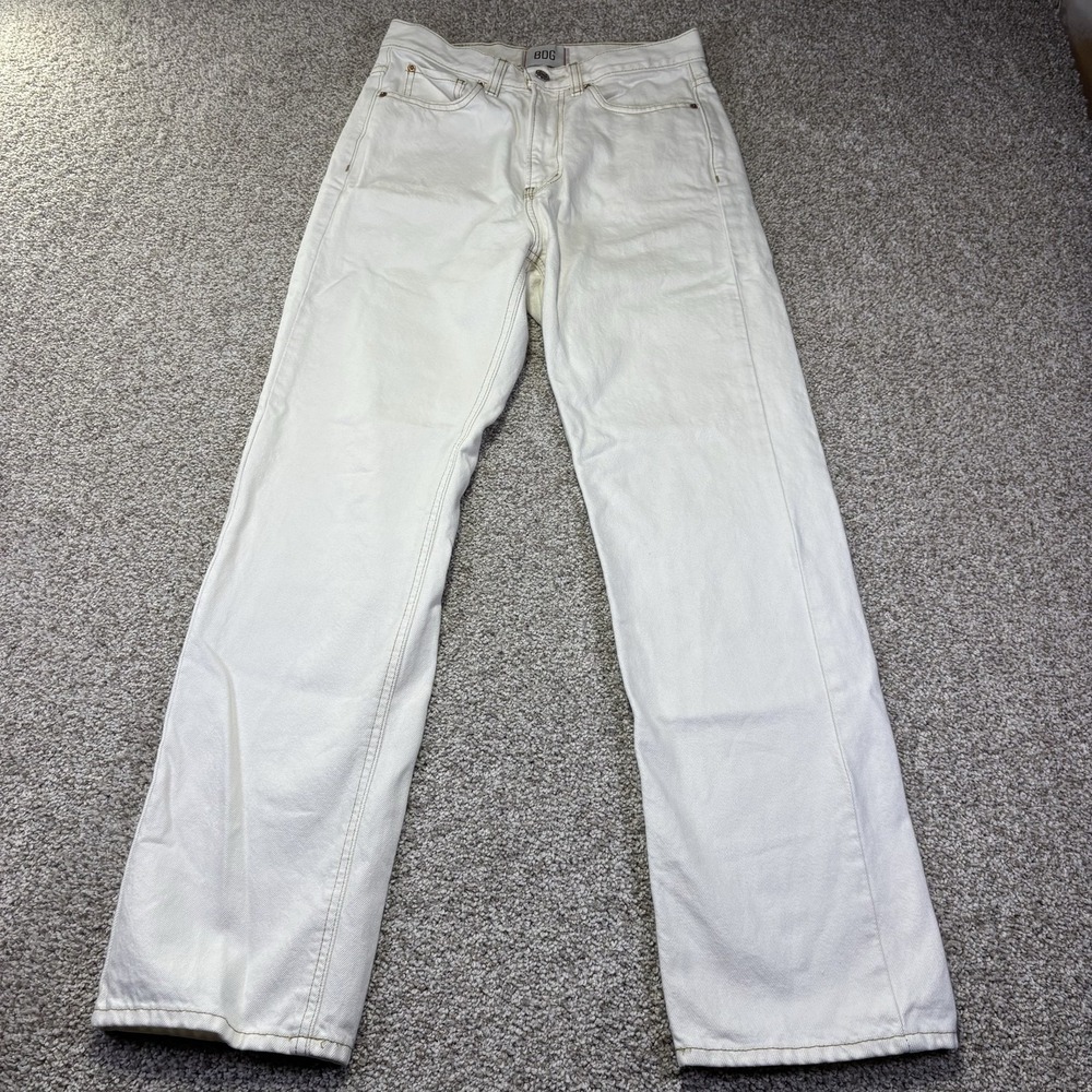 BDG Cowboy Jeans Womens 27 White Straight Leg Regular Fit Western Denim Pants